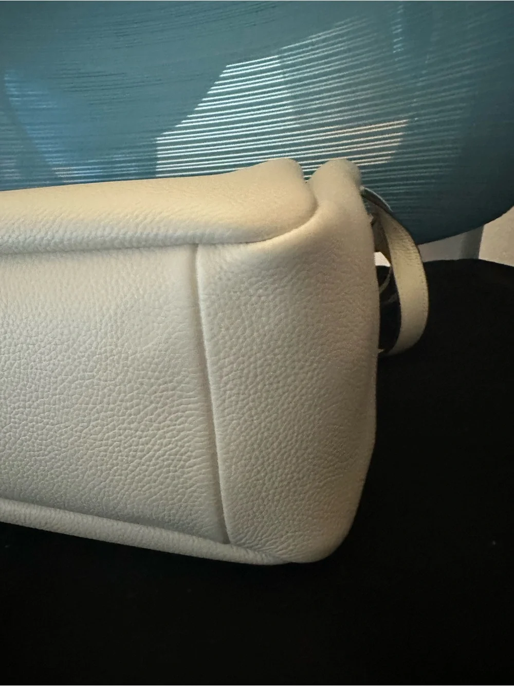 Tory Burch Ivory Pebbled Leather Crossbody with Silver Logo